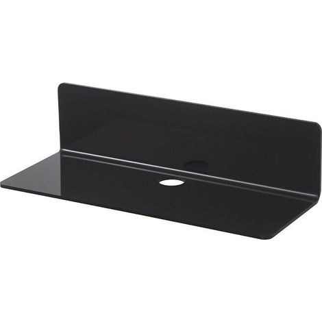 Set of 2 Black Wall Shelves, Easy to Expand Wall Space - 9" Acrylic Shelf No Drilling Required for Bedroom, Bathroom, Kitchen, Living Room, Office (1/4)