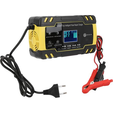 Automatisches 12V/24V-Smart-Ladegerät mit Impulsreparaturfunktion für Auto/Motorrad (110V–240V EU-Stecker) (1/5)