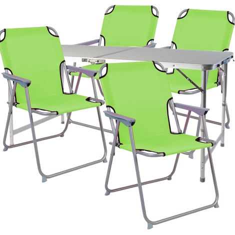 5-teiliges Campingmöbel Set 120x60x58/70cm Limegrün-MMC330872+4xMPO2600LG (1/3)