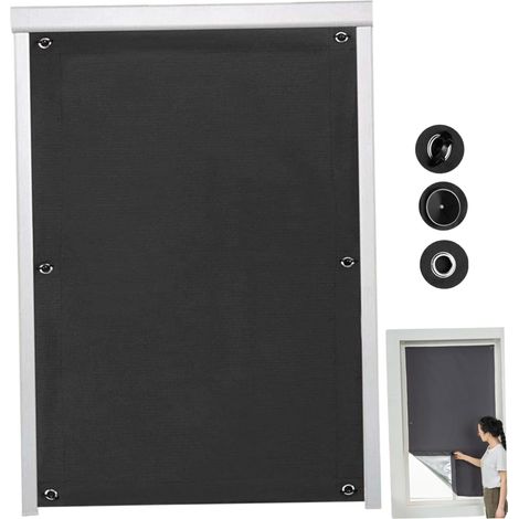 Rideaux occultants(24 x 37 Pouces), Protection Contre Les UV, Isolation sans perçage, Tissu Oxford avec 7 ventouses, Stores de fenêtre à Occlusion visuelle pour Chambre à Coucher, Stores de fenêtre (1/5)