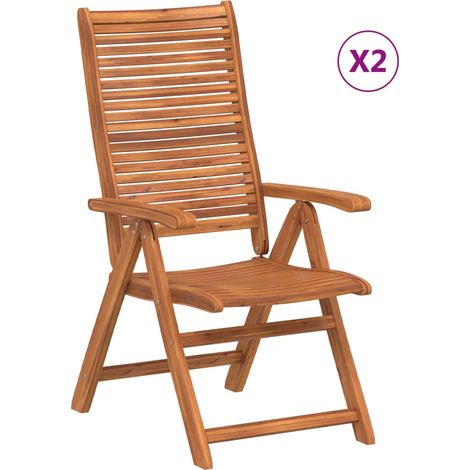 Gartenstühle 2 Stk. Klappbar Verstellbar Massivholz Akazie vidaXL388219 (1/5)