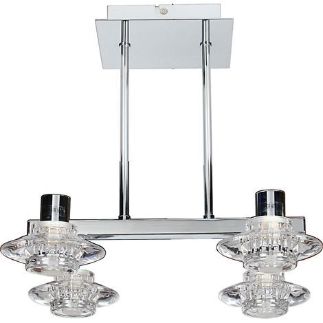 Plafonnier moderne chromé cristal 4xG9 Rastek Candellux
