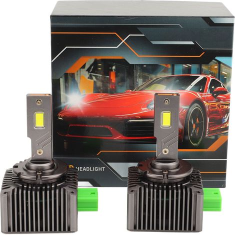 Ampoules de phares Led 6000K, Tube en cuivre, Dissipation thermique, haute luminosité, phare de voiture DC10-32V D3S, paquet de 2 (1/5)