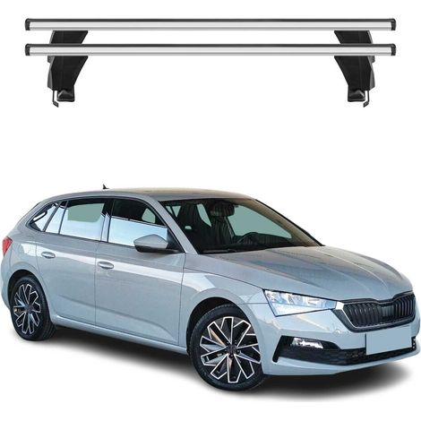 OMAC Dachträger Querträger Alu für Skoda Scala 2019-2026 – Abschließbar – T-Nut – City-Crash-getestet – Max. 50 kg Silber