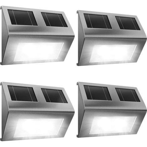 Applique murale solaire LED lumière énergie Luminaire extérieur éclairage Lot de 4 (1/4)