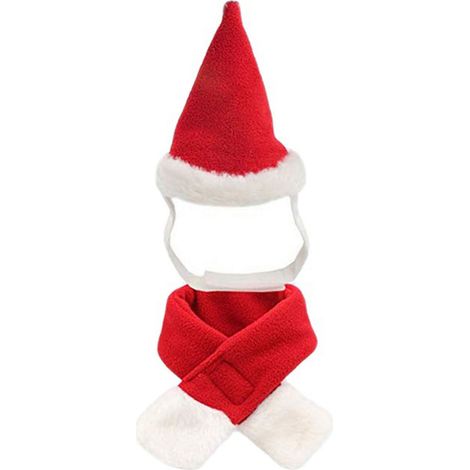 Costume de noël pour animaux de compagnie, ensemble de tenue doux et chaud pour chats et chiens, chapeau réglable avec écharpe pour fête Cosplay et L (1/5)