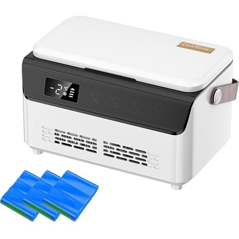 Glacière à insuline - Mini réfrigérateur portable - 0-8 °C - Contrôle intelligent de la température - Écran LCD - Sac isotherme médical à domicile pour voiture, voyage - Avec 3 piles