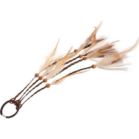 Corde à Cheveux Bohème Marron Plumage Légères et Tressée Artisanale, Accessoire pour Cheveux de Festival ou Carnaval pour Femmes (1/5)