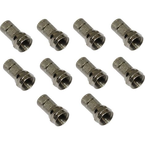 Connecteurs F mâle - AERZETIX - 6.8mm - 10 pièces - Coaxial - Antenne TV/Satellite