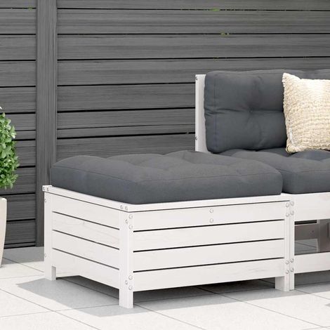 vidaXL Taburete de jardín madera maciza de pino blanco 62x63,5x32 cm (1/5)