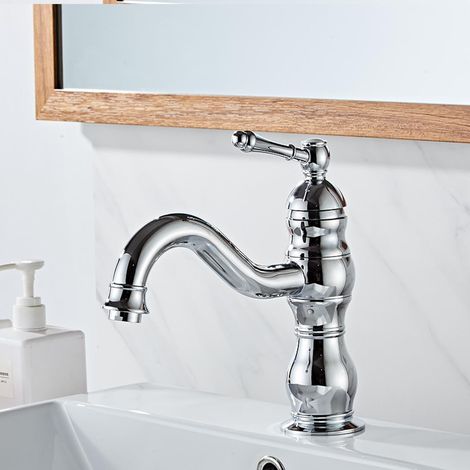 Robinet pour vasque cuivre eau chaude/froide pour lavabo (1/5)