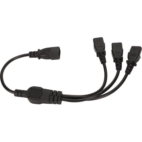 Câble d'alimentation universel IEC 320 C14 vers 3 x C13, répartiteur en Y 1 vers 3 prises IEC 320 C14 mâle vers 3 x C13 femelle (1/4)