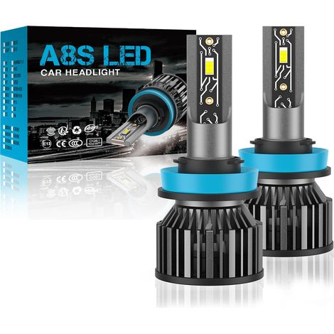 Nouvelles Ampoules Phare LED Auto H11 5530 CSP, 300% Plus Lumineuses 16000LM 6000K, Douille Réglable 360°, Lot de 2 (1/5)