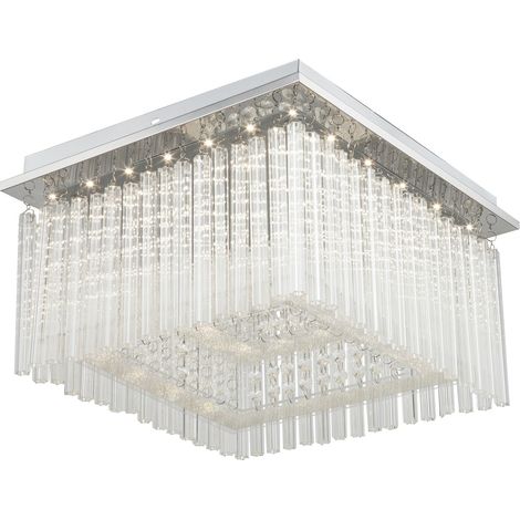 Plafonnier de LED Danielle métal acrylique / verre chrome B: 36cm H: 36cm (1/3)