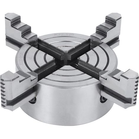 4-Backen-Drehmaschinenfutter mit unabhängiger Spannvorrichtung, hohe Spannkraft, Werkstückaufnahme 125 mm, 3000 U/min (1/5)