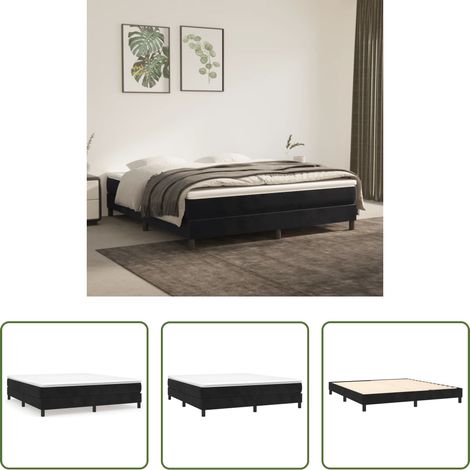 vidaXL Schlafzimmermöbel -  Boxspringbettgestell Schwarz 180x200 cm Samt (1/5)