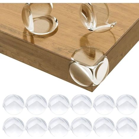Protections d'angle pour Meuble Sécurité Enfant pour Bureau,Table, Coins & Bords Molles + sans Danger Rondes Pack de 12 (1/4)