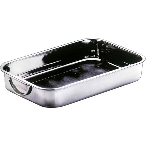 Bandeja de acero inoxidable 18/10 con asa abatible 26,5x19,5x5,0