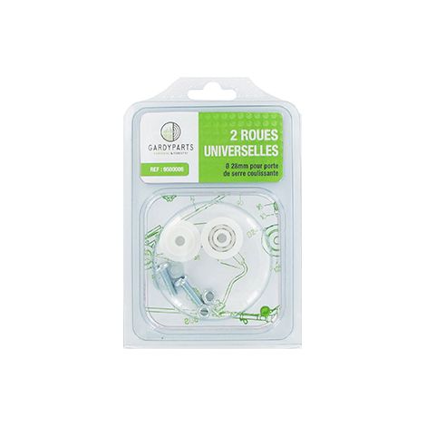 Juego de 2 ruedas universales ø28mm para puerta corredera.