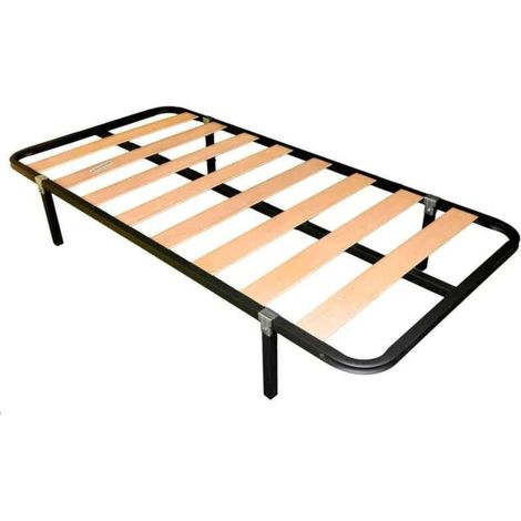 Somier 105x190 cm con 4 patas - Tubo acerado 30x30 mm, Refuerzo Central, Láminas de Chopo y Pintura Metalizada