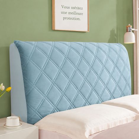 Housse Tête de Lit Velours de Cristal Bleu Modèle Épais à Losanges Obliques Longueur de Tête de Lit 120 cm Matelassage Épais Rembourré Anti-Choc 1 kg – Livraison gratuite (1/3)