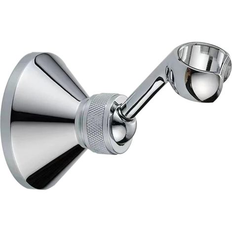 Support de pommeau de douche argenté poli, fixation murale réglable en laiton (1/5)