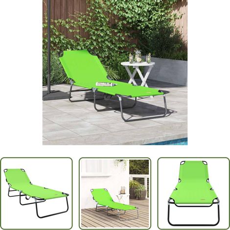 Sonnenliege Garten - Klappbare Sonnenliege Grün 188 x 57 x 86,5 cm Polyester (1/5)