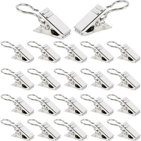 150 Pièces Pince Rideau en Métal, Clips Acier Inoxydable, Anneaux avec Crochets pour Rideaux, Photos, Douche et Décoration de la Maison (1/5)
