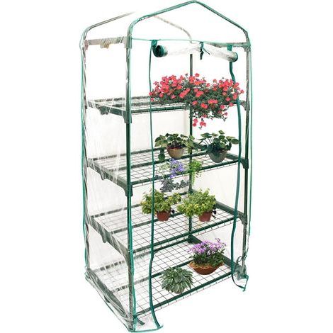 Serre sans étagère, Porte Enroulable, Serre Jardin, Maison Culture, Maison Jardin, Plantation tomates, légumes, Serre, Couverture en PVC Transparent pour Jardin, Balcon, Serre en Aluminium (1/5)