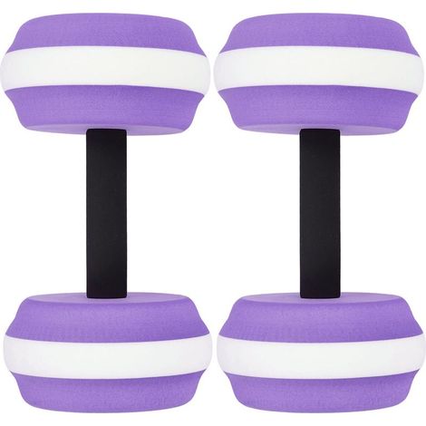 Haltères Aquatiques Flottants, Ensemble de 2 pour Yoga et Fitness en Eau, Légers et Durables, Violet et Blanc- (1/5)