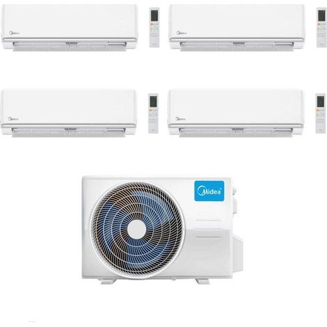 Climatiseur Midea Inverter Quadri Split série Elegance 9+9+9+12 avec M4OE-28HFN8-Q Wi-Fi en option Classe A++