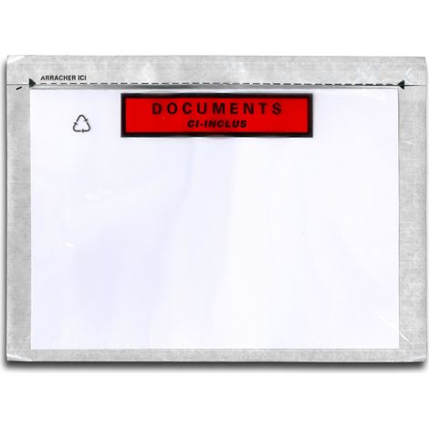 Lot de 1000 Pochettes Documents ci-inclus ECO-LIST A5
