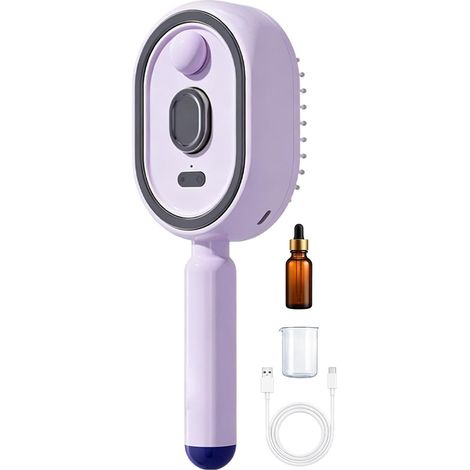 Brosse Électrique à Vapeur pour Cheveux Peigne Rechargeable à Coussin d'Air  Brosse Vapeur Sans Fil Anti-Frisottis Démêlante Pour Femme Spa à Domicile et en (1/5)