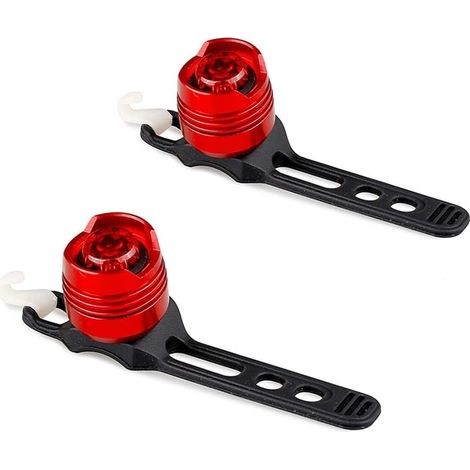 Lot de 2 feux arrière étanches à LED pour vélo, éclairage de casque et de sécurité. (1/3)