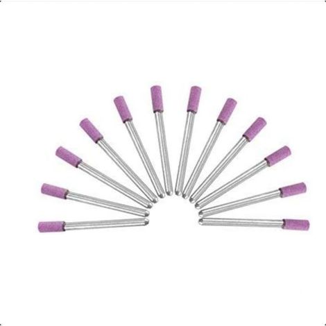 Lot de 12pcs Aiguiser Roue de Meulage Polissant l'outil Rotatoire de Tête avec des Points de Pierre Abrasive de 6mm (1/5)