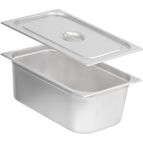 Mahlzeit GN Behälter 1/1 mit Deckel, Höhe 200 mm, Edelstahl Wärmebehälter, Geeignet für Chafing Dish