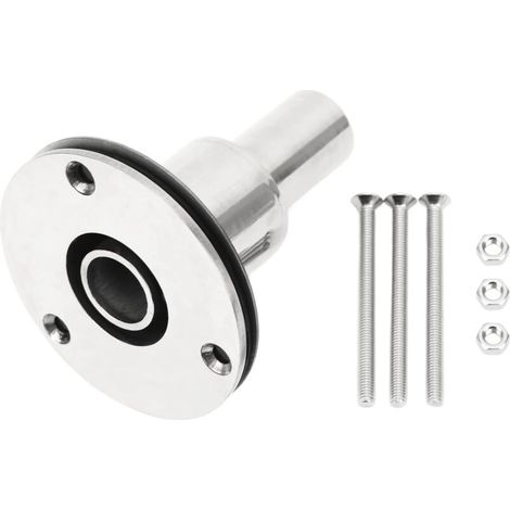 Raccord de peau d'échappement droit à travers la coque,raccords d'échappement à travers la coque en acier inoxydable avec vis et écrous, accessoires de matériel marin pour tuyau de tube de 0.9 (1/5)