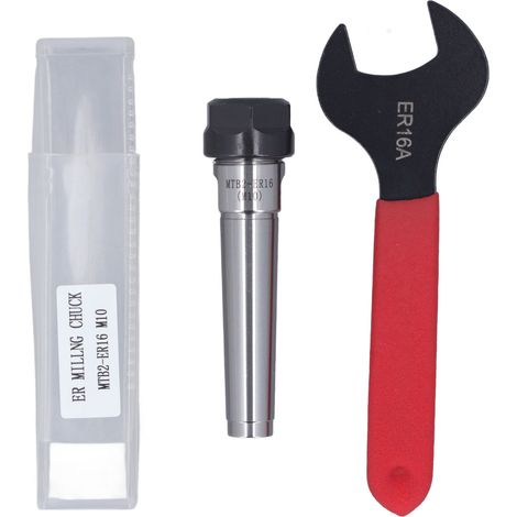 Porte-mandrin MTB2 ER16 M10 acier manganèse Morse avec clé ER16A pour tour CNC (1/5)