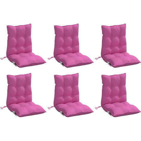 vidaXL Cuscini per Sedia Schienale Basso 6 pz Rosa in Tessuto Oxford