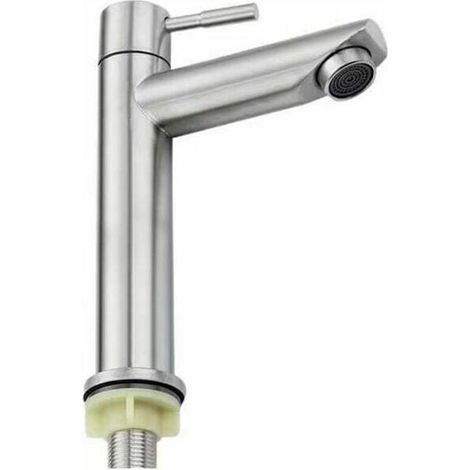 Robinet Salle Bain Eau Froide Uniquement Robinet Lavabo Surface Chromé en Cuivre Durable Robinetterie Lave Mains Cartouche Céramique Mouss Démontable Pratique pour Nettoyer ou Remplacer