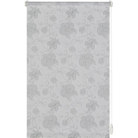 Gardinia EasyFix Rollo bestickt silber 60 x 150 cm Raffrollo (1/3)