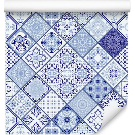 Tapete mit Mosaikfliesen-Imitation und Muster für Wohn- und Schlafzimmer, 50 x 1000 cm (1/5)
