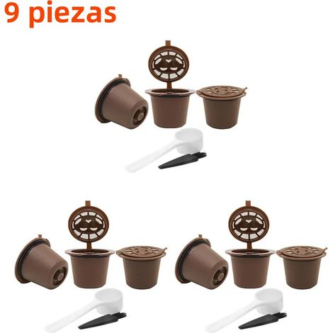 30-3 Filtres Rechargeables pour Machine à Café Nespresso, Capsules Réutilisables avec Cuillère et Brosse, Dosettes de Café (1/4)