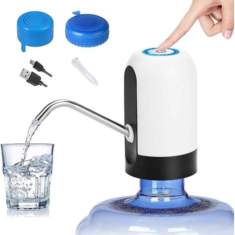 Pompe à eau électrique pour bouteille, distributeur d'eau rechargeable par USB, blanc (1/5)