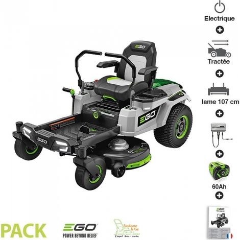 Pack tondeuse autoportée Zero Turn coupe 107 cm 6 batteries 10Ah et chargeur 1600W inclus EGO ZT4201E (1/5)