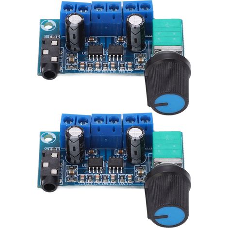 2PCS Module Amplificateur Audio Puissant Double Canal Réglable pour Home Cinéma avec Protection 9-15V (1/5)