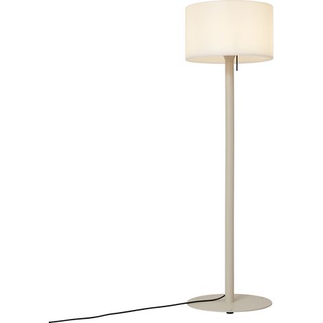 QAZQA Lampada da terra con paralume mississippi - Moderno - Metallo,Alluminio,Plastico - Beige/Bianco - Tondo Max. 1 x Watt