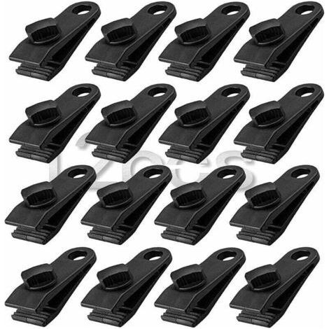 12 Pack Heavy Duty Tarp Clips, Instant Clamps for Awning, Tents, Tarps, RVs, Garden, Sun Shade, Black (12) (1/4)