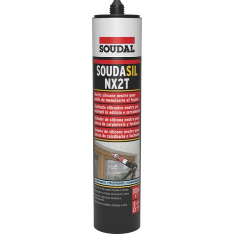 Silicone Neutro per Edilizia ''Soudasil NX2T'' Ml. 300 Trasparente 12 Pezzi