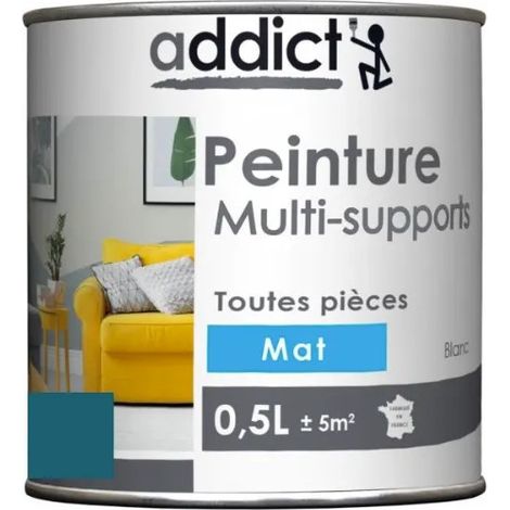 Vernice acrilica multisubstrato, Blu petrolio opaco, 0,5 litri.